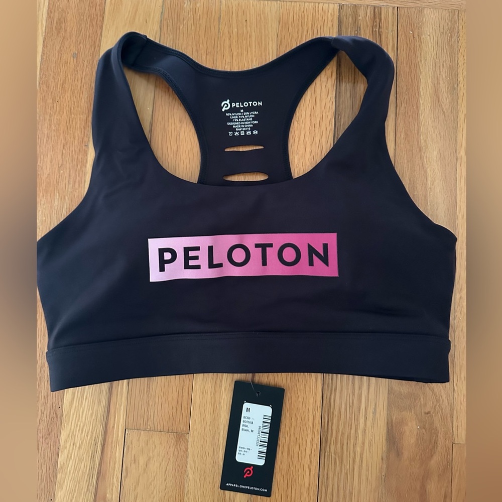 NWT Peloton Black and Pink Sports Bra